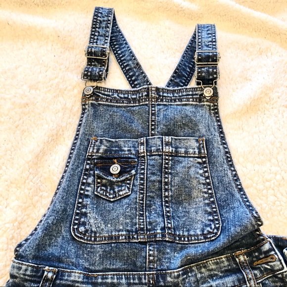 Distressed long Jean overalls small - Picture 5 of 13